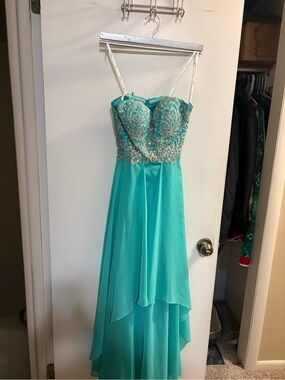 Juliet Turquoise Satin Party Dress - Teal & Aqua